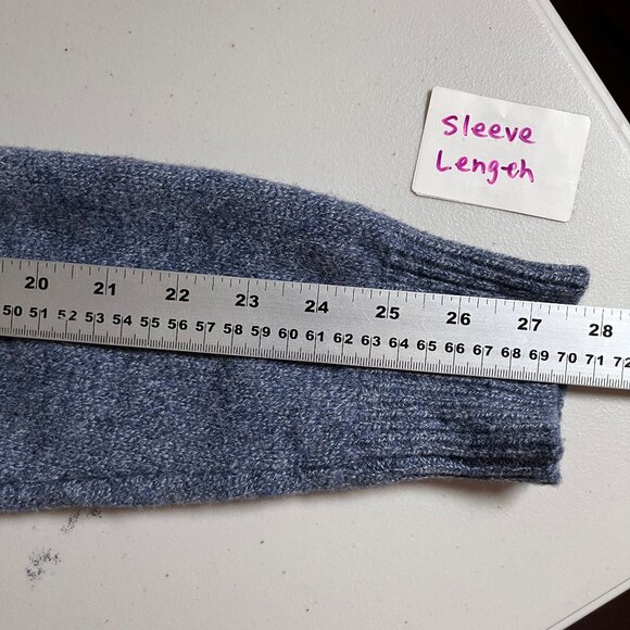 Canali Wool Shawl Collar Cable Knit Cardigan Sweater - Men's Size 50 - Blue - Picture 13 of 14